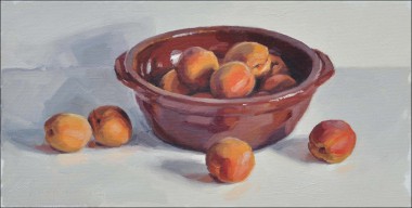Abricots dans un plat en terre