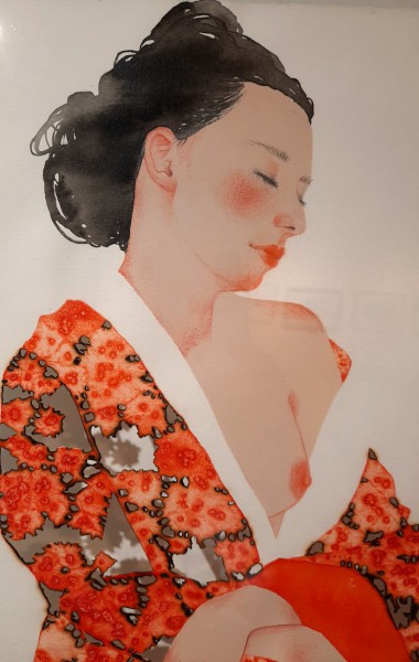 Pose au kimono Rouge N°2 - detail